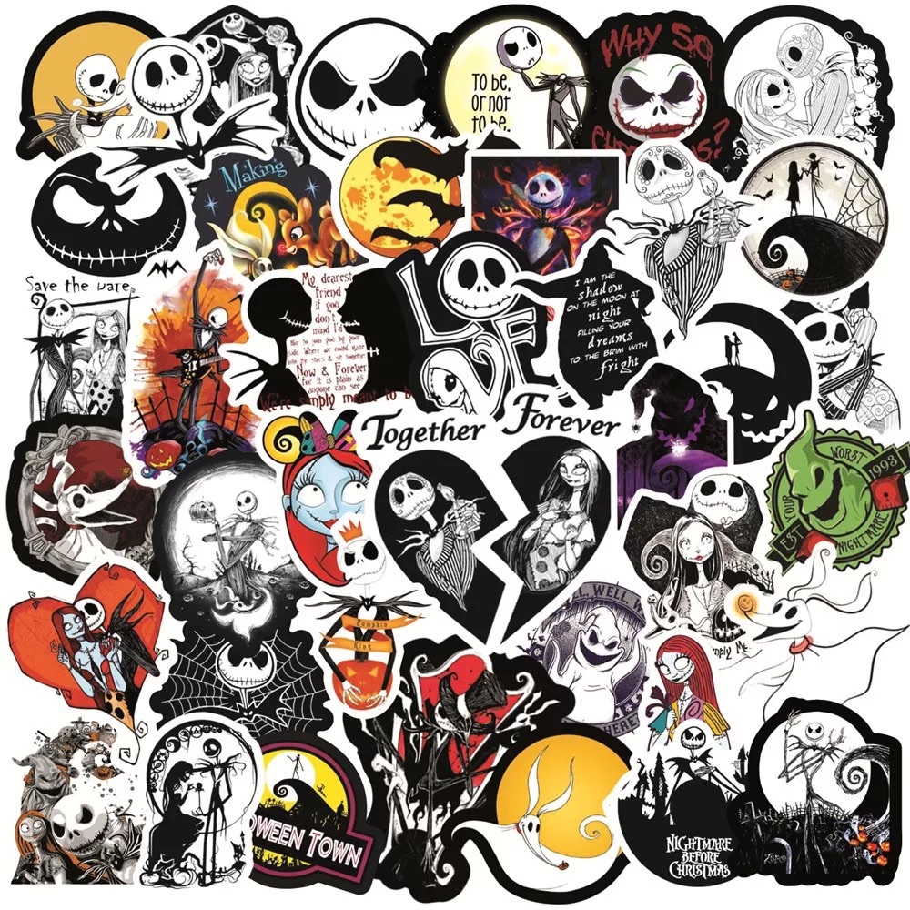 50pcs Nightmare Before Xmas Vinyl Decal Stickers
